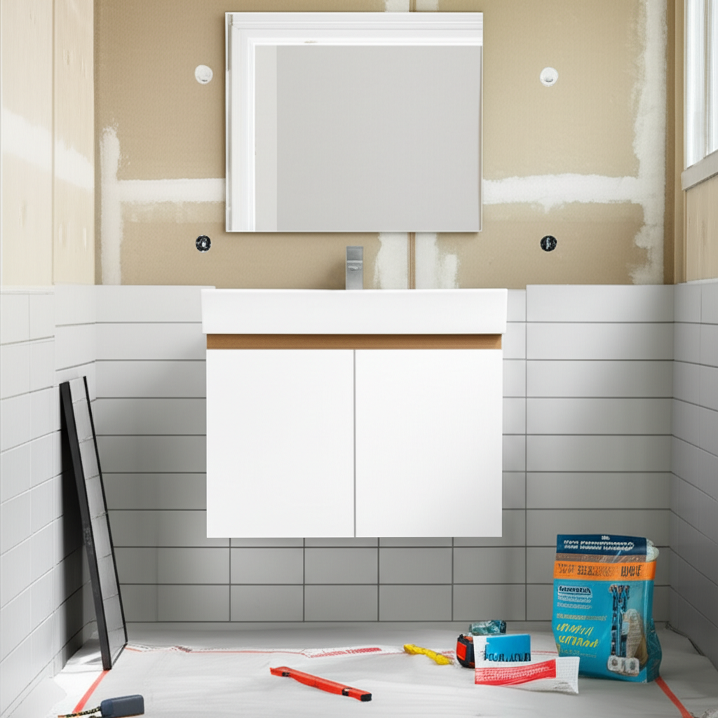 Badrumsrenovering i Lomma - elegant badrum med natursten